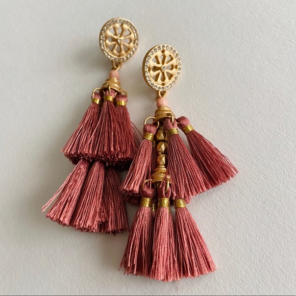 C&C California Jewelry - C&C California Tassel Rhinestone Dangle Earrings